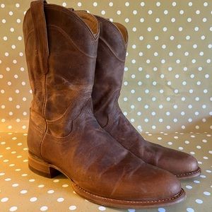 TECOVAS THE EARL  Roper Leather-Scotch Goat  Mens Vintage Look Boots Sz 10 D